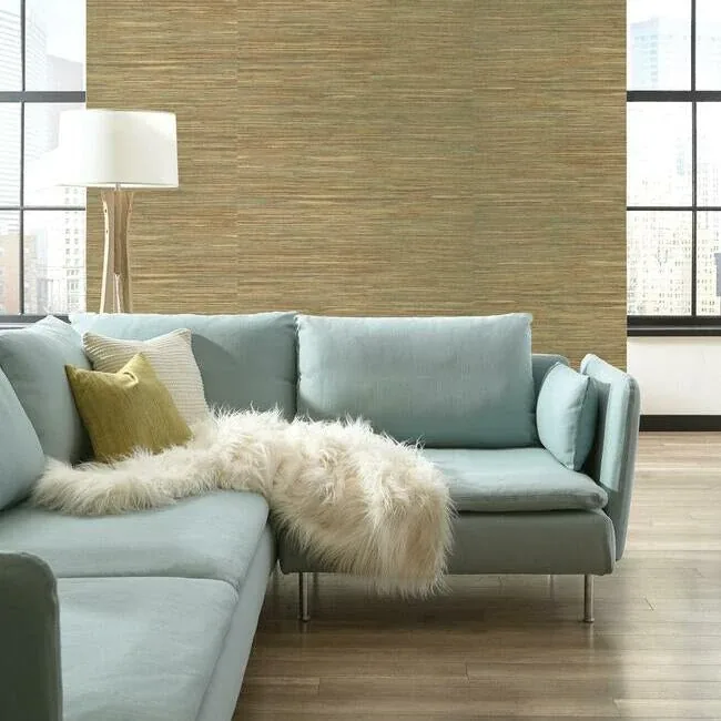 York Wallcoverings Raw Jute Green Wallpaper - SKU NZ0795
