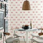 York Wallcoverings Red & White Dashing Stripe Wallpaper - SKU SR1577