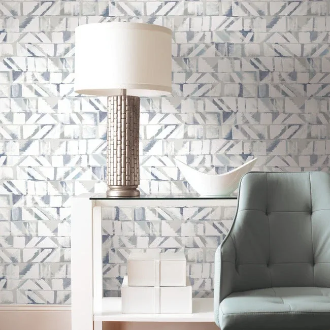 York Wallcoverings Refraction Blue & Grey Peel & Stick Wallpaper - SKU PSW1221RL
