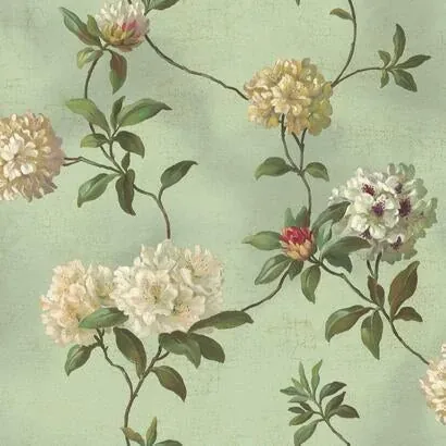 York Wallcoverings Rhododendron Script Blue Wallpaper - SKU HA1289