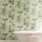 York Wallcoverings Rhododendron Script Blue Wallpaper | Wallpaper Twins York Wallcoverings Rhododendron Script Blue Wallpaper - SKU HA1289