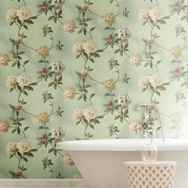 York Wallcoverings Rhododendron Script Blue Wallpaper - SKU HA1289