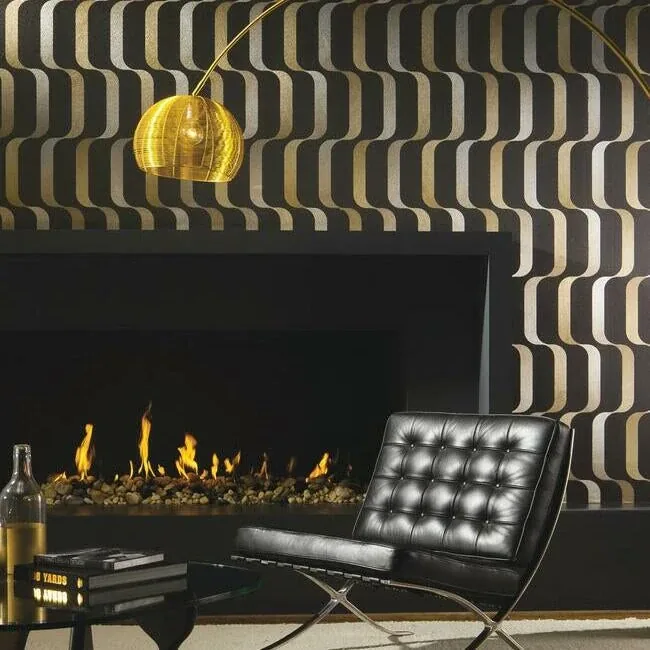 York Wallcoverings Ribbon Black Wallpaper - SKU Y6221003