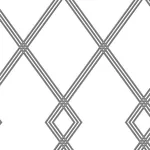 York Wallcoverings Ribbon Stripe Trellis White & Black Wallpaper - SKU CY1509