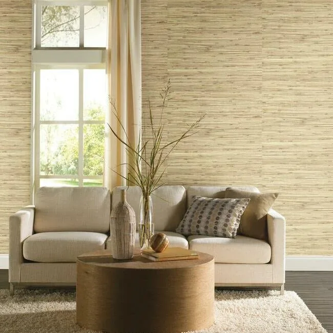 York Wallcoverings River Grass Beige Wallpaper - SKU NZ0781