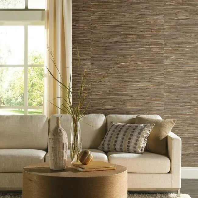 York Wallcoverings River Grass Black Wallpaper - SKU NZ0786