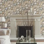 York Wallcoverings River Rock Slate Grey & Desert Brown Wallpaper | Wallpaper Twins York Wallcoverings River Rock Slate Grey & Desert Brown Wallpaper - SKU RN1064