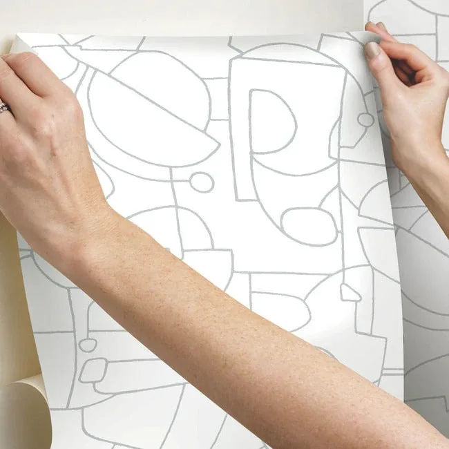 York Wallcoverings Robotics Grey Peel & Stick Wallpaper - SKU PSW1266RL