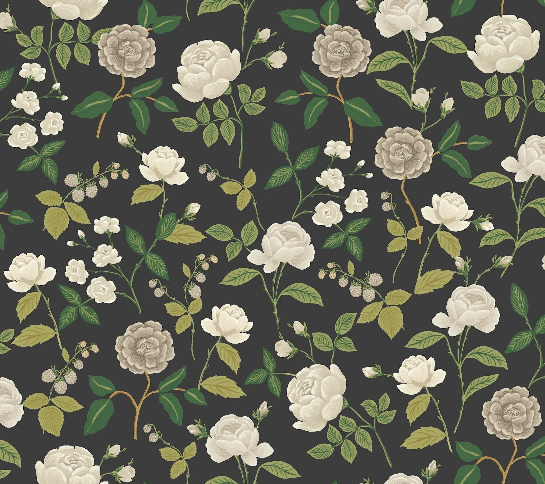 York Wallcoverings Roses Black Wallpaper - SKU RF7542