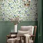 York Wallcoverings Roses Blue Wallpaper | Wallpaper Twins York Wallcoverings Roses Blue Wallpaper - SKU RF7543