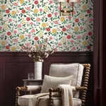 York Wallcoverings Roses Blush Wallpaper | Wallpaper Twins York Wallcoverings Roses Blush Wallpaper - SKU RF7546