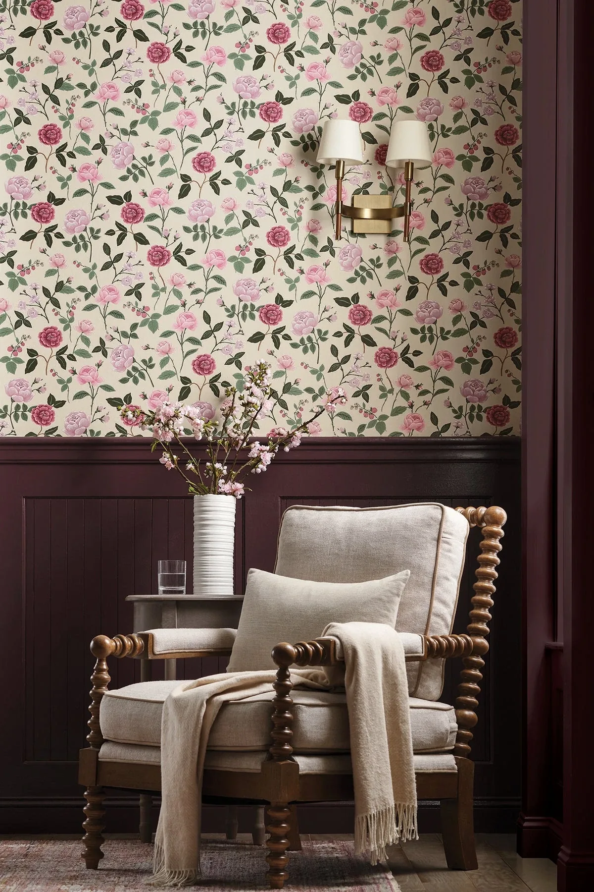 York Wallcoverings Roses Linen Wallpaper - SKU RF7541