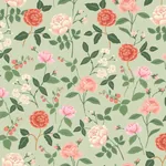 York Wallcoverings Roses Mint Wallpaper | Wallpaper Twins York Wallcoverings Roses Mint Wallpaper - SKU RF7545