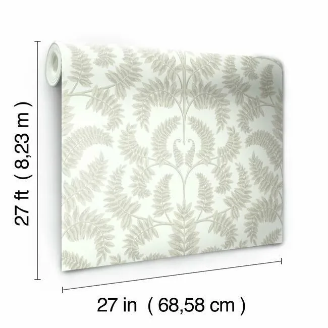 York Wallcoverings Royal Fern Damask Beige Wallpaper - SKU DM4963