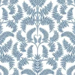 York Wallcoverings Royal Fern Damask Blue Wallpaper | Wallpaper Twins York Wallcoverings Royal Fern Damask Blue Wallpaper - SKU DM4962