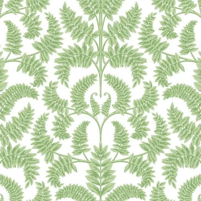 York Wallcoverings Royal Fern Damask Green Wallpaper - SKU DM4961