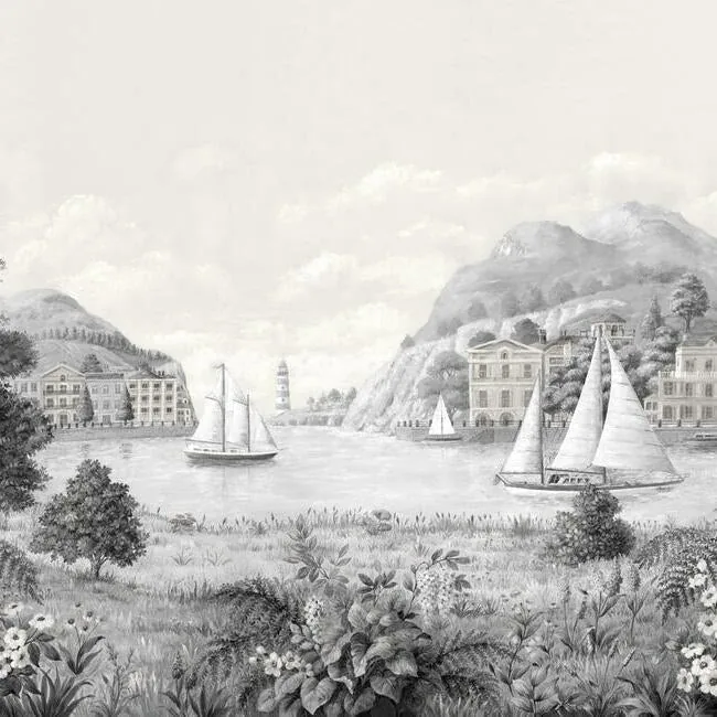 MU0319M | Safe Harbor Grey Wall Mural