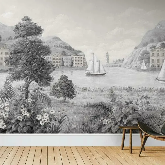 York Wallcoverings Safe Harbor Grey Wall Mural - SKU MU0319M