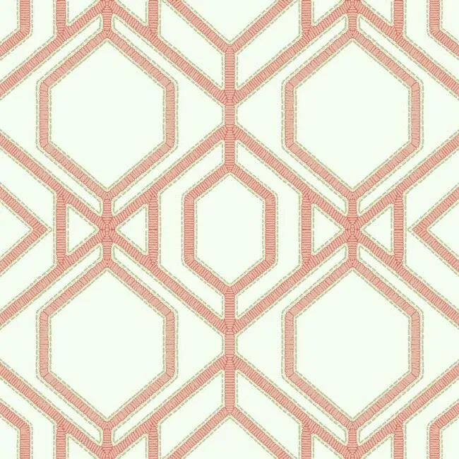 York Wallcoverings Sawgrass Trellis Coral Wallpaper - SKU TC2636