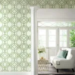 York Wallcoverings Sawgrass Trellis Green Wallpaper - SKU TC2631