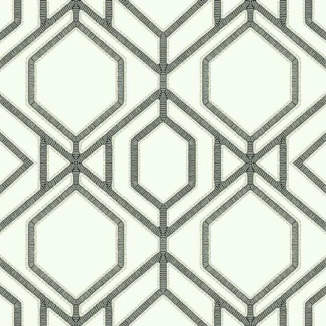 TC2632 | Sawgrass Trellis White & Grey Wallpaper