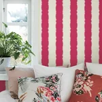 York Wallcoverings Scalloped Stripe Red Wallpaper - SKU GR6011