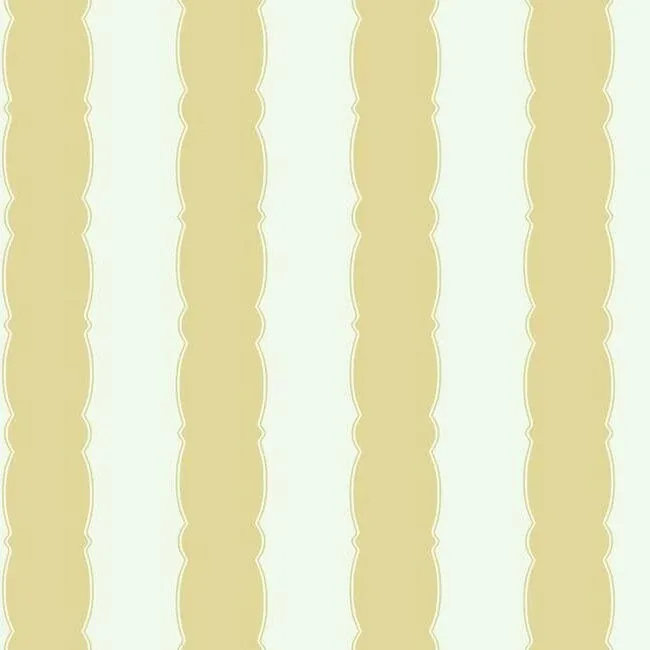 GR6016 | Scalloped Stripe Yellow Wallpaper