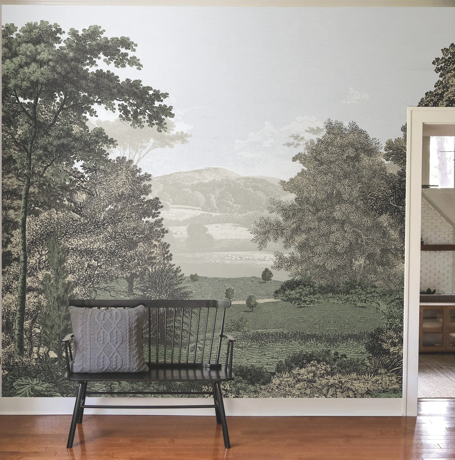 York Wallcoverings Scenic Pastures Morning Light Peel & Stick Mural | Wallpaper Twins York Wallcoverings Scenic Pastures Morning Light Peel & Stick Mural - SKU PSW1456M