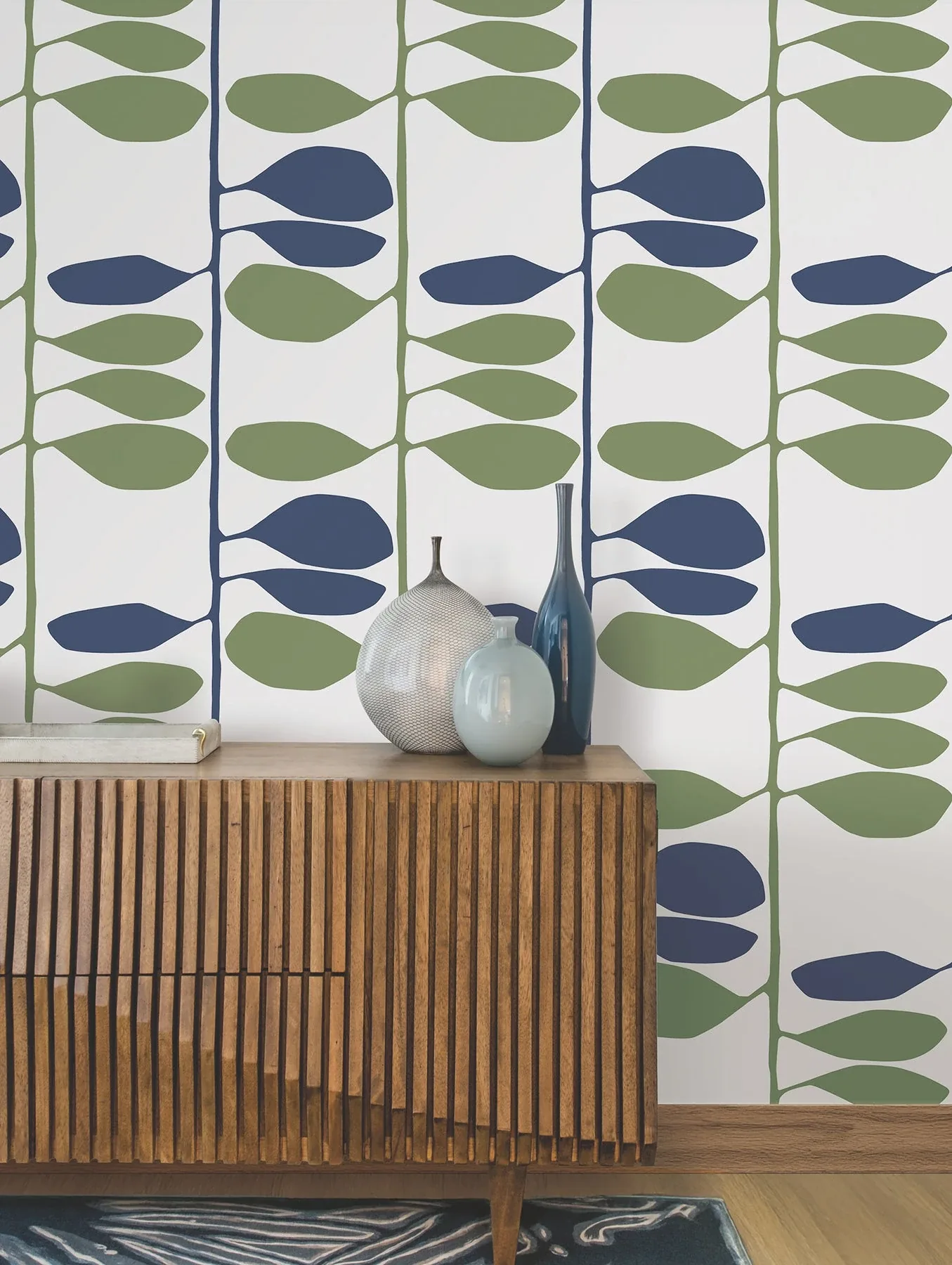 York Wallcoverings Sculpted Vines Alpine & Ultramarine Wallpaper - SKU ZM2801