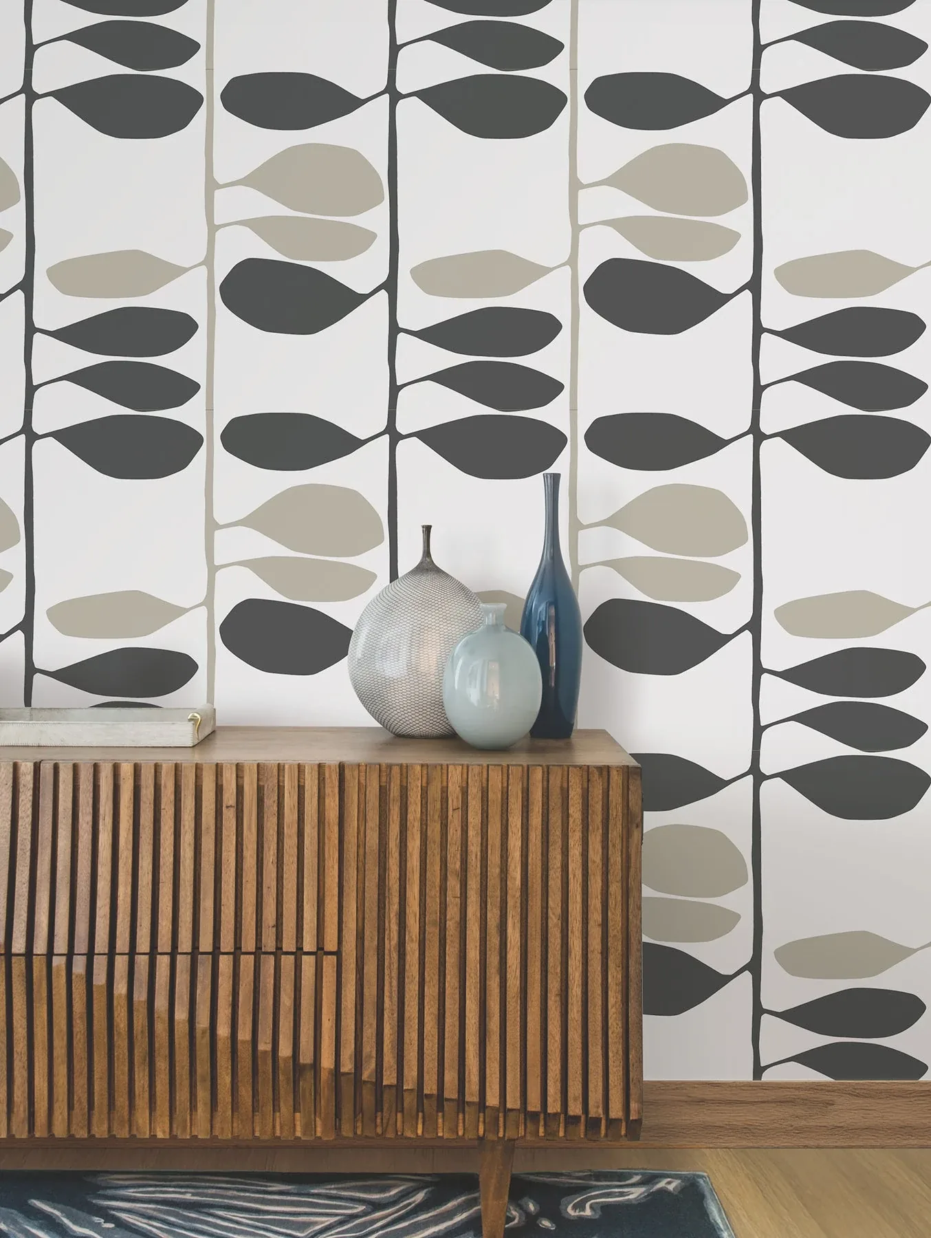 York Wallcoverings Sculpted Vines Carbon & Linen Wallpaper | Wallpaper Twins York Wallcoverings Sculpted Vines Carbon & Linen Wallpaper - SKU ZM2804