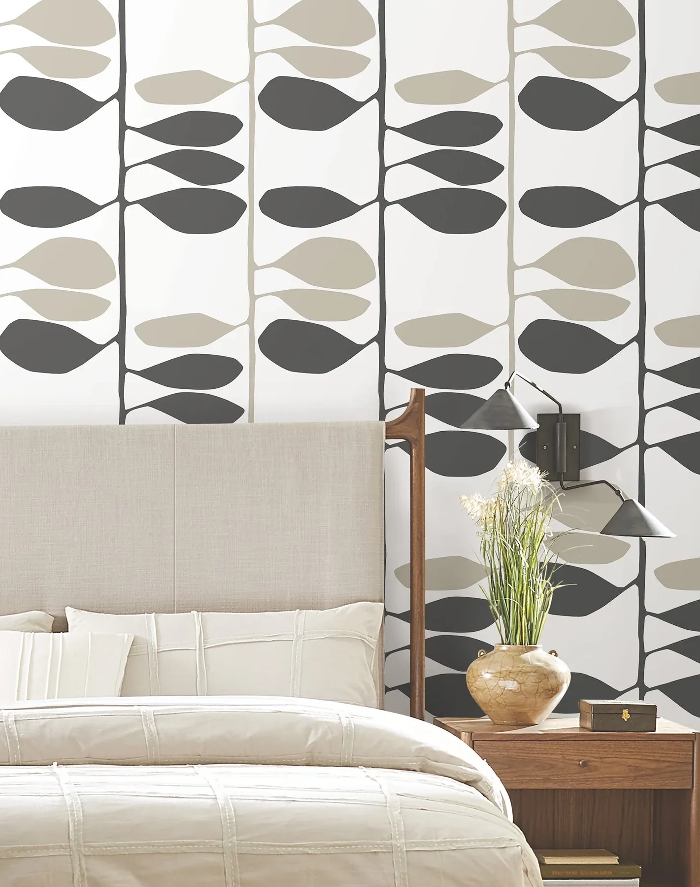 York Wallcoverings Sculpted Vines Carbon & Linen Wallpaper | Wallpaper Twins York Wallcoverings Sculpted Vines Carbon & Linen Wallpaper - SKU ZM2804