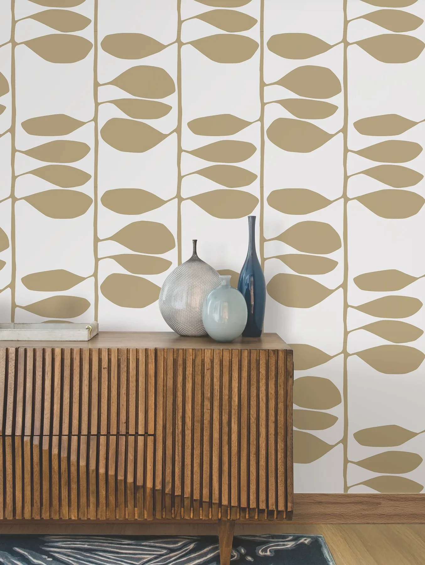 York Wallcoverings Sculpted Vines Gold Wallpaper - SKU ZM2803