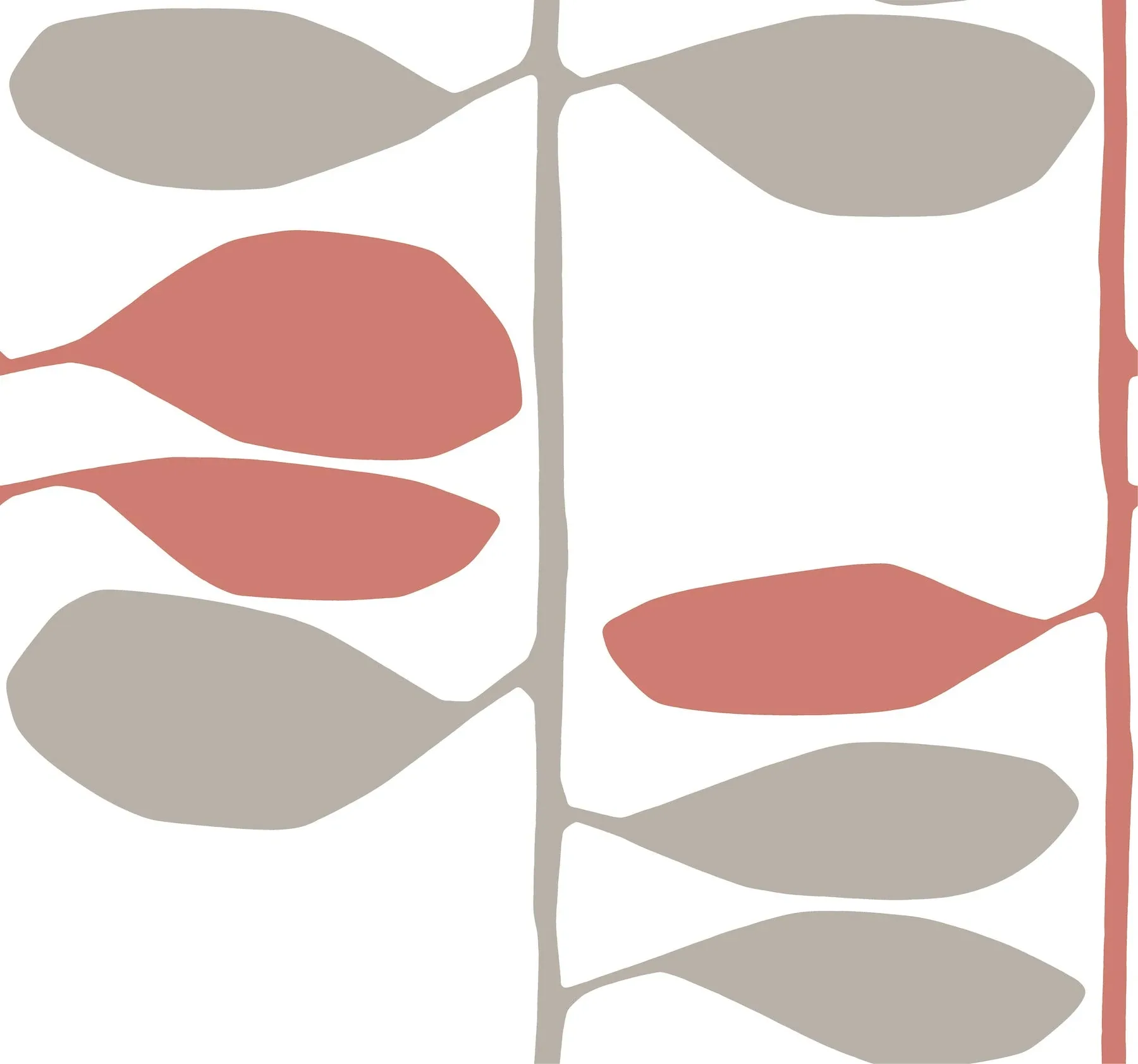 ZM2802 | Sculpted Vines Vermillion & Graphite Wallpaper