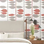 York Wallcoverings Sculpted Vines Vermillion & Graphite Wallpaper - SKU ZM2802