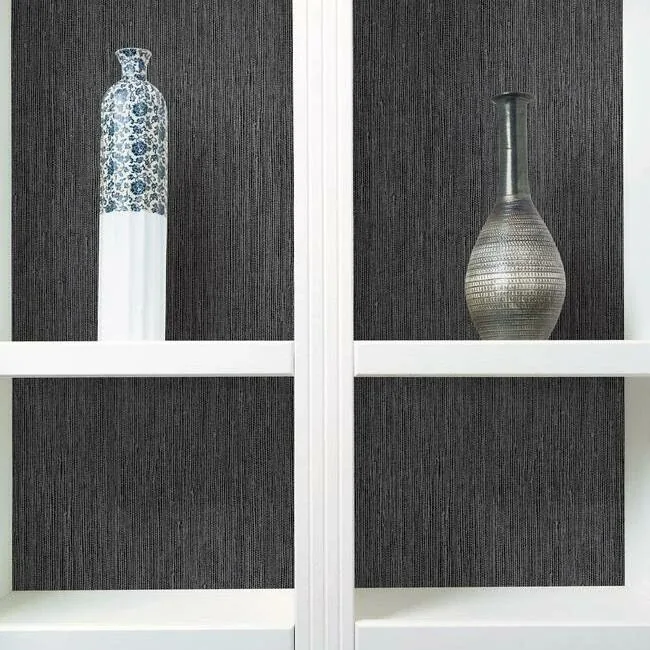 York Wallcoverings Seagrass Black & Silver Wallpaper | Wallpaper Twins York Wallcoverings Seagrass Black & Silver Wallpaper - SKU Y6201801