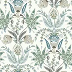 York Wallcoverings Seaside Jacobean Green & Blue Wallpaper | Wallpaper Twins York Wallcoverings Seaside Jacobean Green & Blue Wallpaper - SKU MN1910