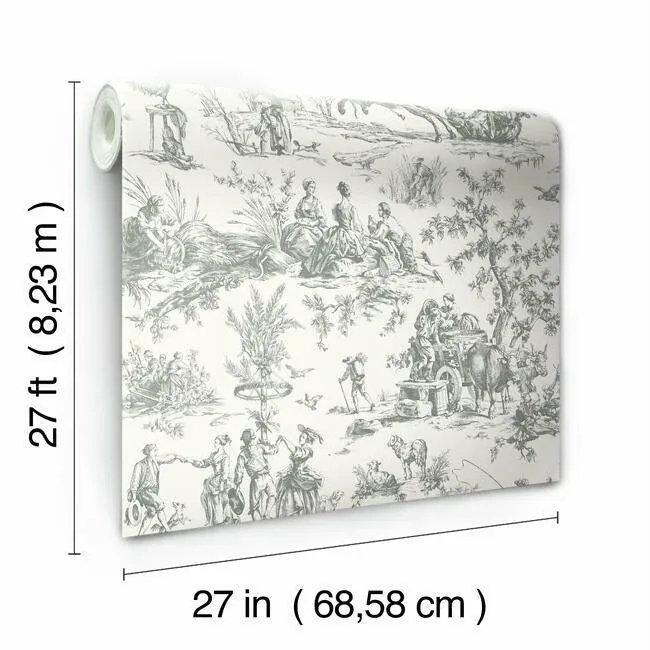 York Wallcoverings Seasons Toile Grey Wallpaper - SKU GR5922