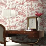 York Wallcoverings Seasons Toile Scarlet Wallpaper - SKU GR5925