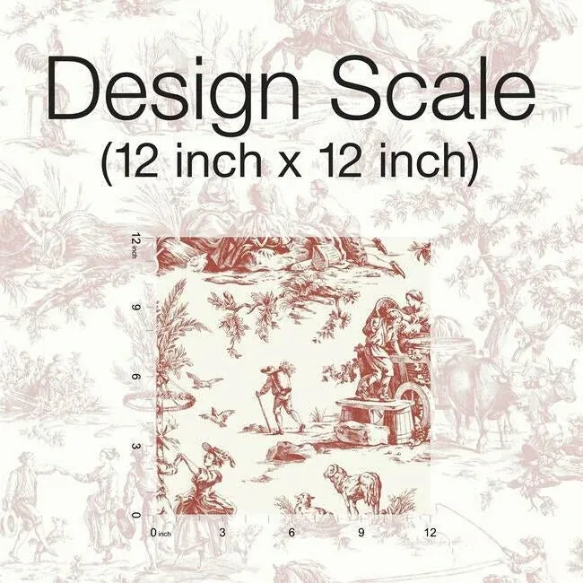 York Wallcoverings Seasons Toile Scarlet Wallpaper - SKU GR5925