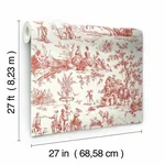York Wallcoverings Seasons Toile Scarlet Wallpaper - SKU GR5925