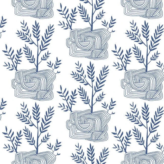 PSW1228RL | Seedlings Blue Peel & Stick Wallpaper