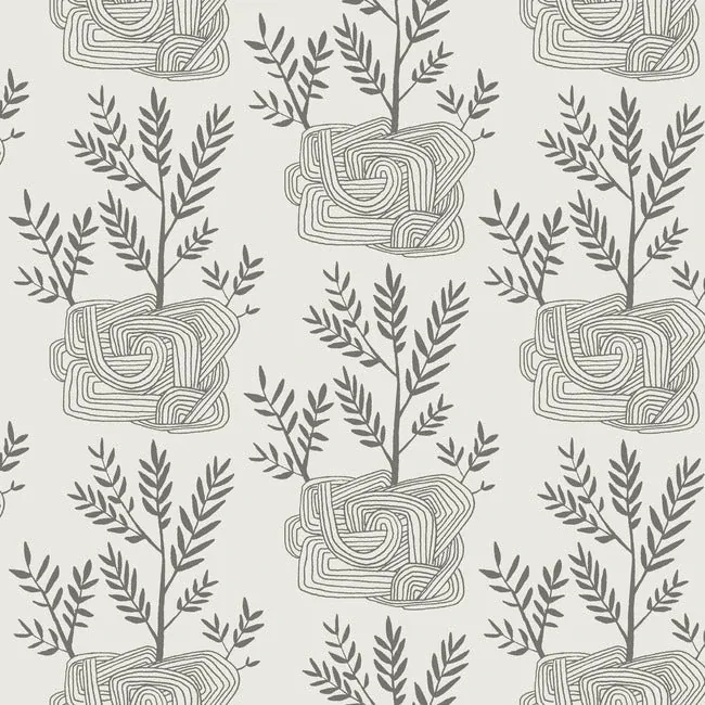 York Wallcoverings Seedlings Grey Peel & Stick Wallpaper - SKU PSW1227RL