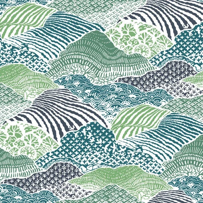 York Wallcoverings Shangri-La Palm Green Peel & Stick Wallpaper - SKU PSW1405RL