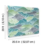 York Wallcoverings Shangri-La Palm Green Peel & Stick Wallpaper | Wallpaper Twins York Wallcoverings Shangri-La Palm Green Peel & Stick Wallpaper - SKU PSW1405RL