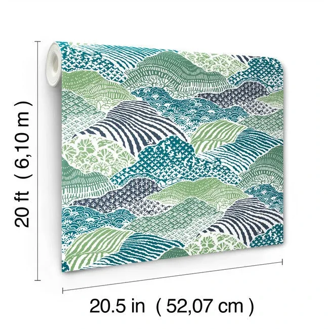 York Wallcoverings Shangri-La Palm Green Peel & Stick Wallpaper - SKU PSW1405RL