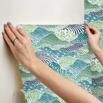 York Wallcoverings Shangri-La Palm Green Peel & Stick Wallpaper | Wallpaper Twins York Wallcoverings Shangri-La Palm Green Peel & Stick Wallpaper - SKU PSW1405RL