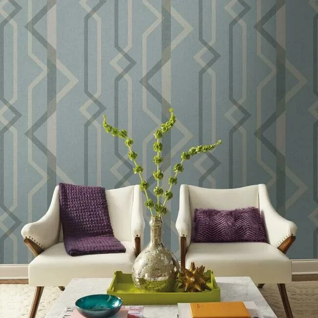 York Wallcoverings Shape Shifter Blue Wallpaper - SKU GM7601