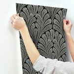 York Wallcoverings Shell Damask Black Wallpaper - SKU BW3951