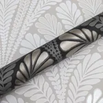 York Wallcoverings Shell Damask Black Wallpaper - SKU BW3951