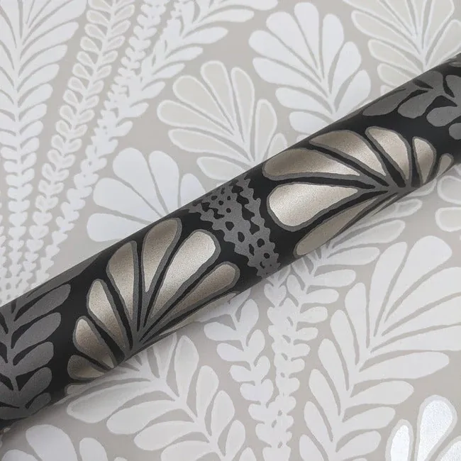 York Wallcoverings Shell Damask Black Wallpaper - SKU BW3951